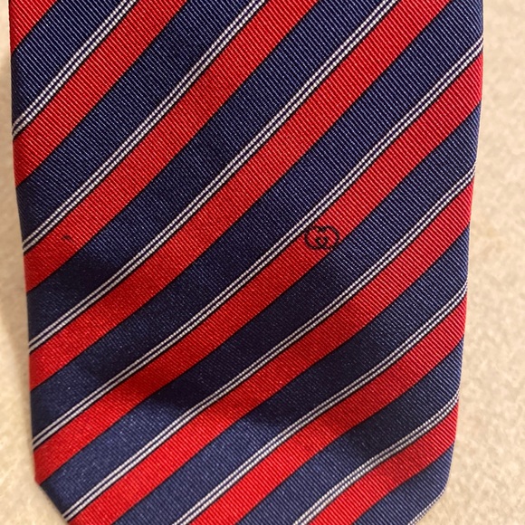 Vintage Gucci  slim silk and wool stripe tie - Picture 4 of 13